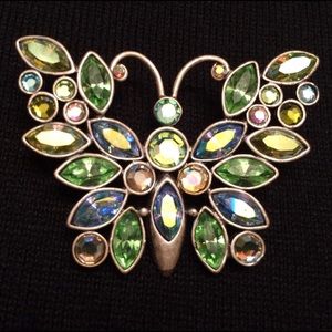 Sweet Romance Jeweled Butterfly Pin